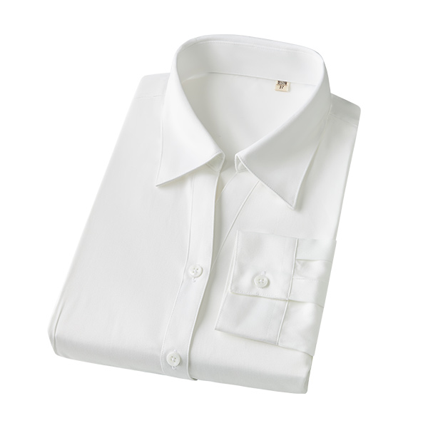 XW6005 WHITE FINE TWILL V-NECK